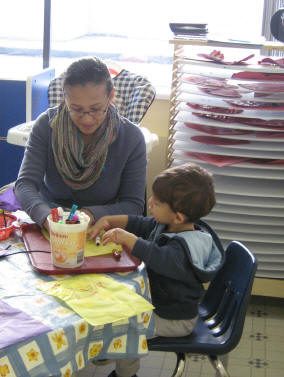 Mother and child playing